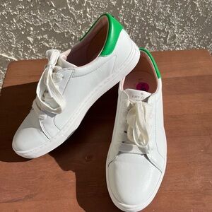 Kate Spade Leather Sneaker White/Green Size 8.5